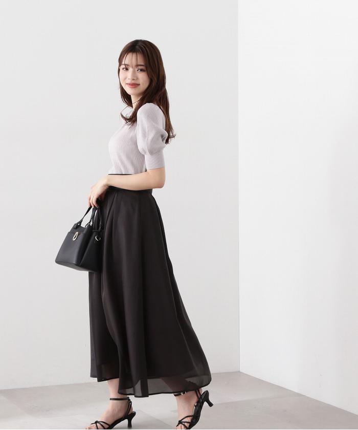 セール 50%OFF】オーガンタックフレアスカート(505914577 セール 50%OFF】オーガンタックフレアスカート(505914577