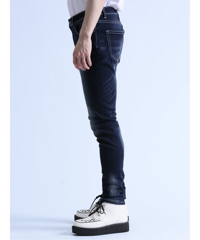 FASHION NOVA MEN デニム フレア スタックデニム ラインストーン FASHION NOVA MEN スキニー スタック デニム フレア ジーンズds