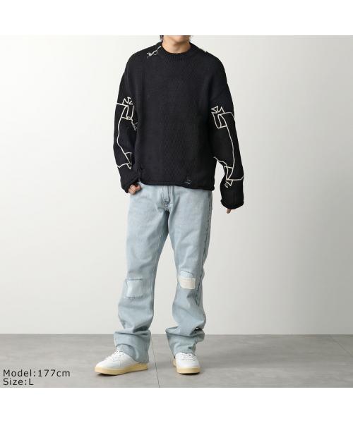 ASKYURSELF ニット REPAIRED BANNED KNIT コットン(505916505
