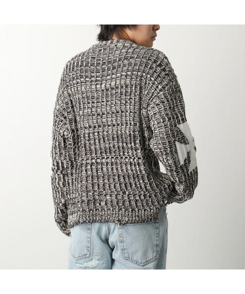 セール】ASKYURSELF ニット CHUNKY GREY MELANGE CROSS KNIT(505916507