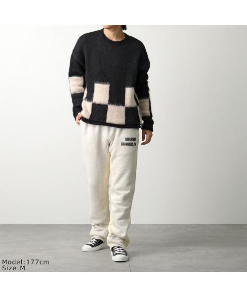 【ASKYURSELF】アスクユアセルフ BRUSHED CHECKERED KNIT HOODIE BRUSHED CHECKERED KNIT HOODIE - ASKYURSELF
