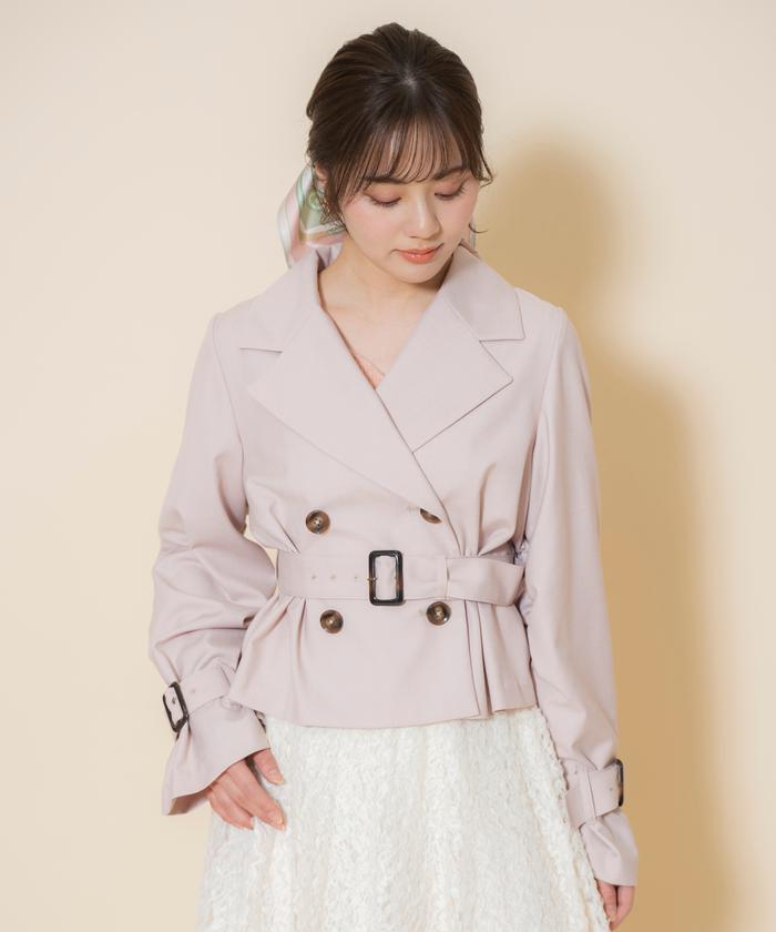 セール 50%OFF】ギャザー袖ショートトレンチ(505916958