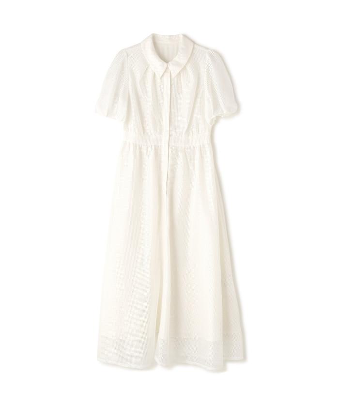 超極美品✨24SS✨ナチュラルビューティーベーシック✨メッシュシャツワンピースM セール 10%OFF】メッシュシャツワンピース(505916966