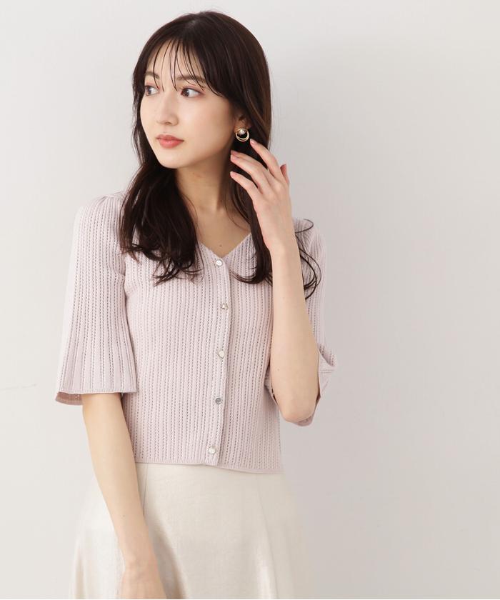 シアーフレアスリーブリブニット | PROPORTION BODY DRESSING