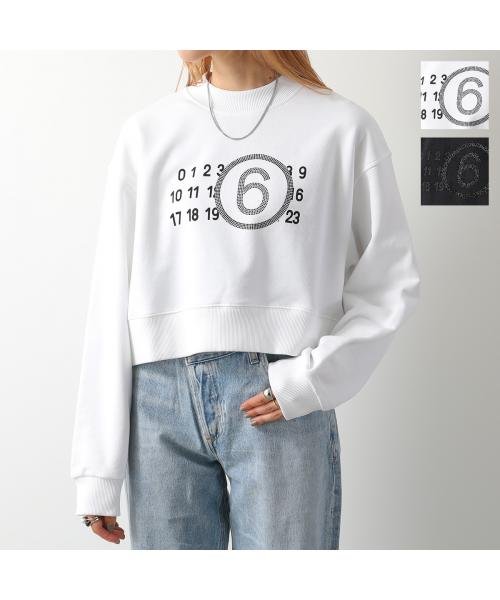 セール】MM6 KIDS スウェットシャツ M60423 MM007 クロップド ロゴ 
