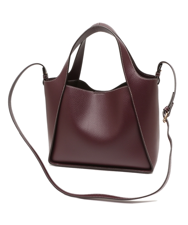 ステラマッカートニー スモールレザートートバッグ バーガンディ ステラマッカートニー スモールレザートートバッグ バーガンディ