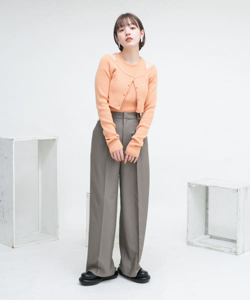 セール 20%OFF】ブークレタンクトップSETカーディガン(505919998 セール 20%OFF】ブークレタンクトップSETカーディガン(505919998