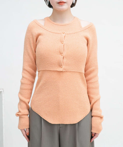 セール 20%OFF】ブークレタンクトップSETカーディガン(505919998 セール 20%OFF】ブークレタンクトップSETカーディガン(505919998