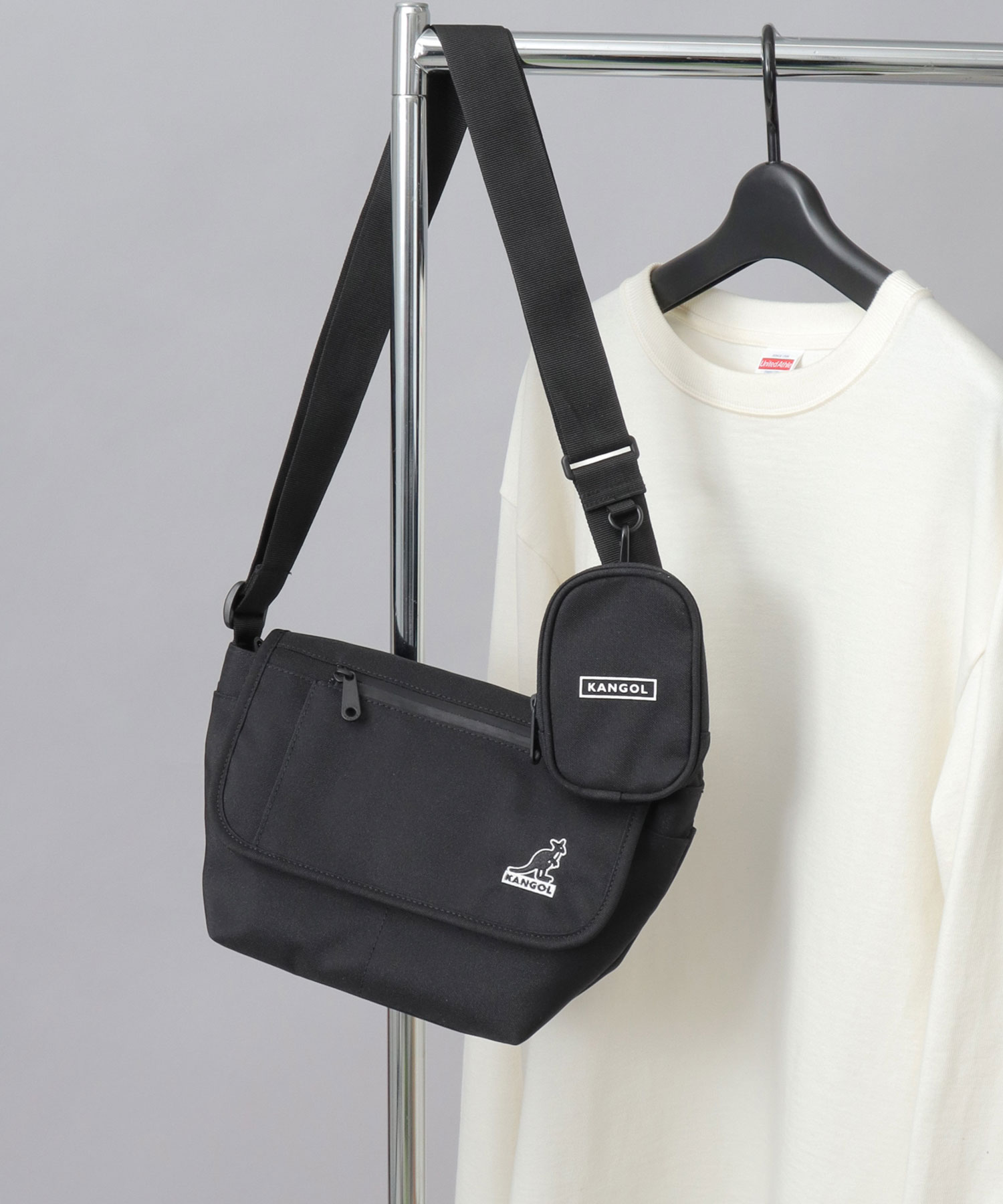 高級品市場 カンゴール KANGOL 軽量 ポリエステル フラップ ミニ バッグ