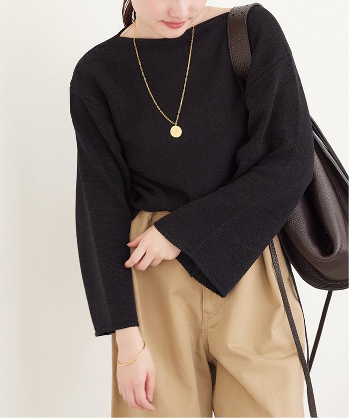 Plage プラージュ ヨコアミボートネックニット セール 30%OFF】テープヤーン ヨコアミボートネックニット