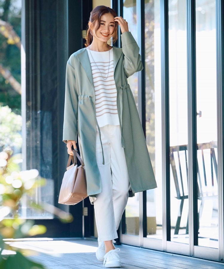 セール46%OFF】【撥水加工】ノーカラー着流しコート(505843297 セール46%OFF】【撥水加工】ノーカラー着流しコート(505843297