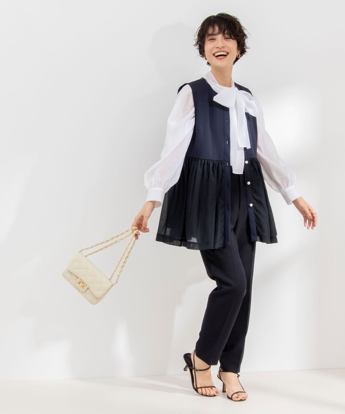 セール】◇【WEB限定】パール付きカットジレ(505922601