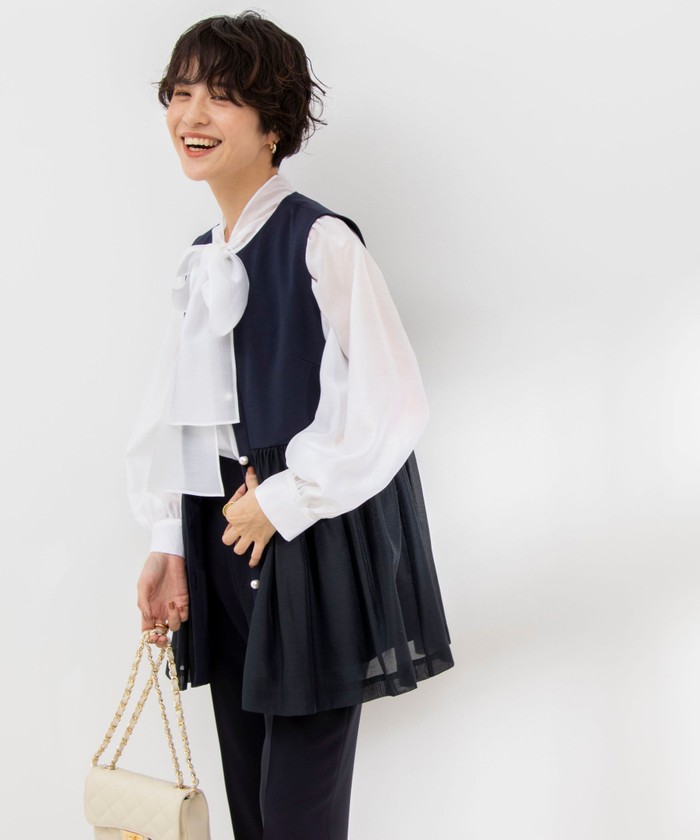 新品未使用・完売品・24SS✨NOLLEY'S パール付きカットジレ WEB