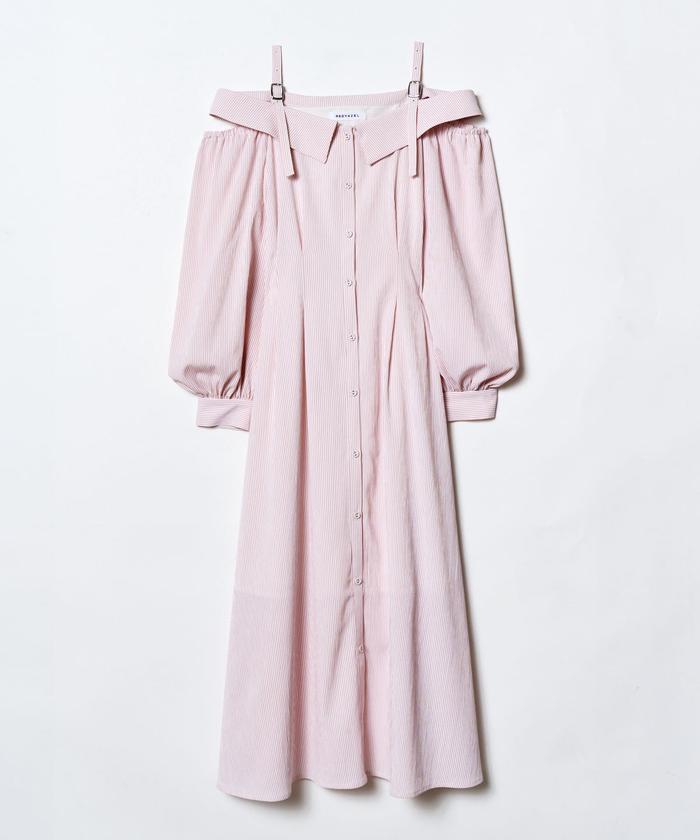 セール 40%OFF】肩あきストライプシャツワンピース(505928875 セール 40%OFF】肩あきストライプシャツワンピース(505928875