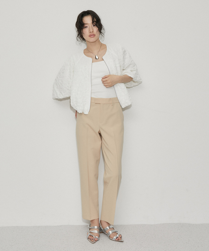 セール 50%OFF】【サステナブル】ジャガードクロップドブラウス