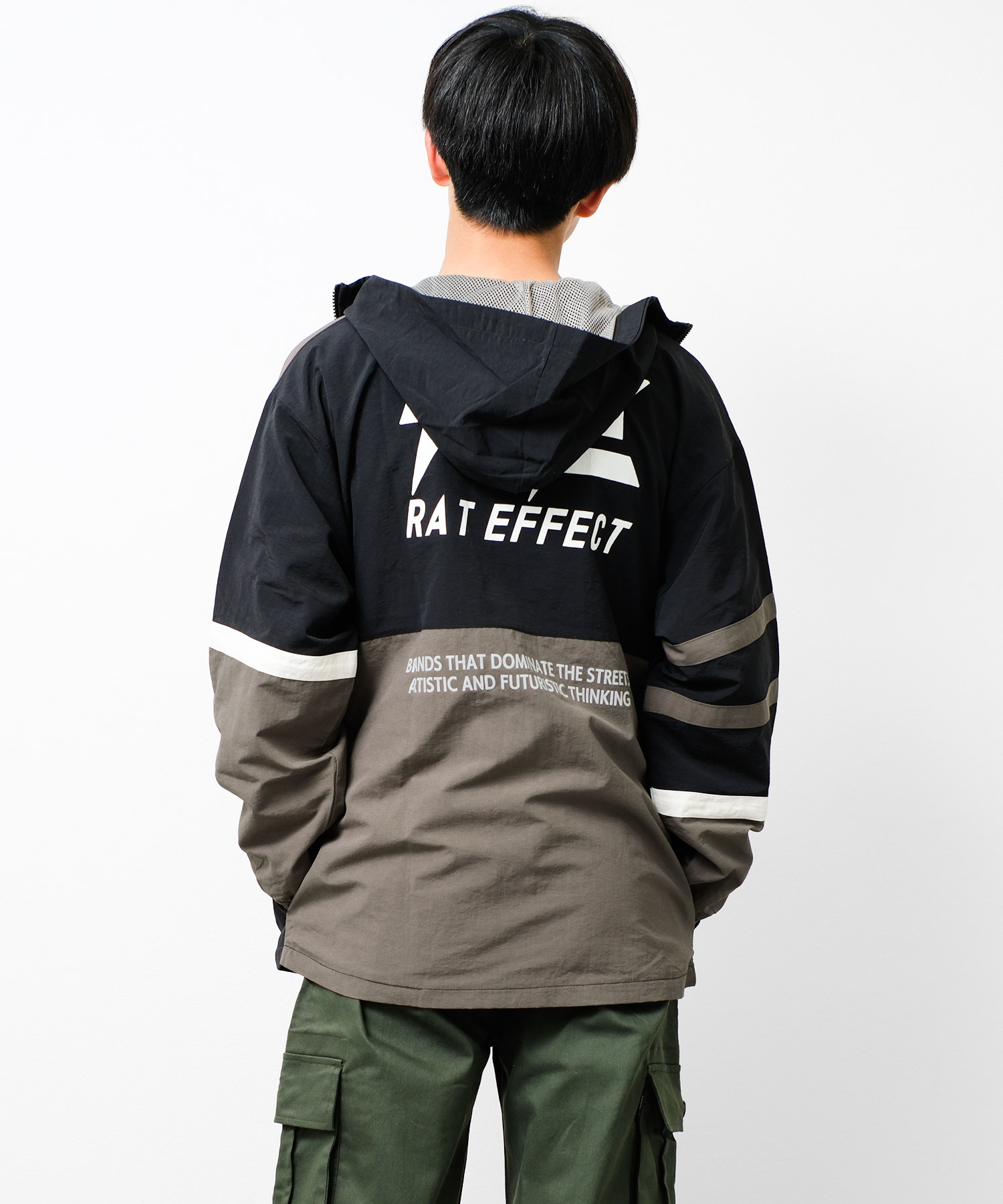 ラット エフェクト RAT EFFECT フード付きカラー切替ナイロン