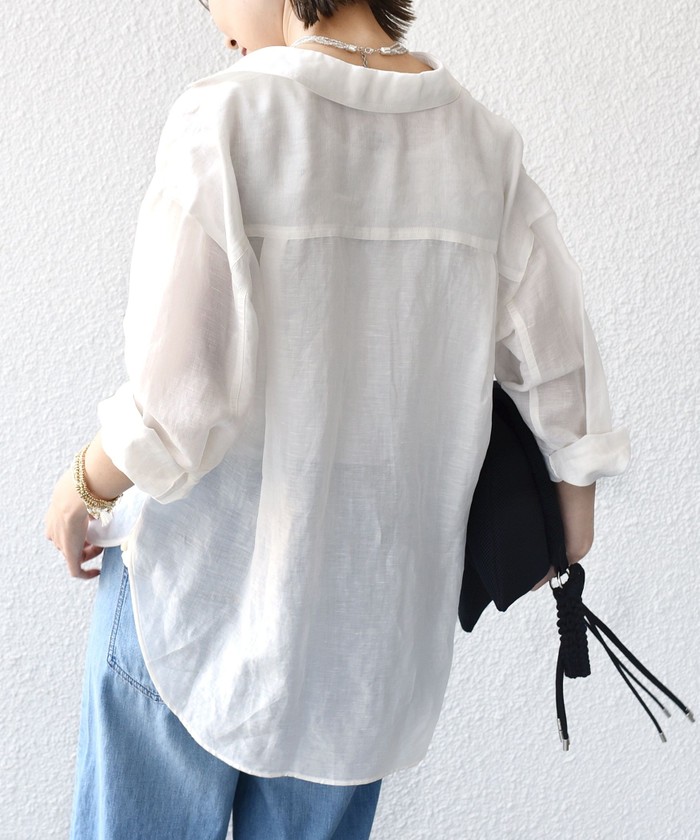 〈手洗い可能〉IMPERIAL LINEN オーバー シャツ SHIPS ブラウス シャツ 「手洗い可能」IMPERIAL LINEN オーバー