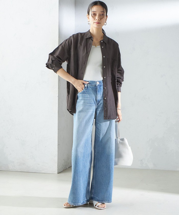 セール 30%OFF】〈手洗い可能〉IMPERIAL LINEN オーバー シャツ