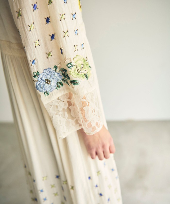 セール 40%OFF】フラワー刺繍エスニックワンピース(505901005