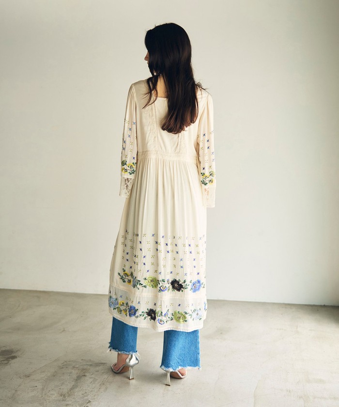 セール 40%OFF】フラワー刺繍エスニックワンピース(505901005