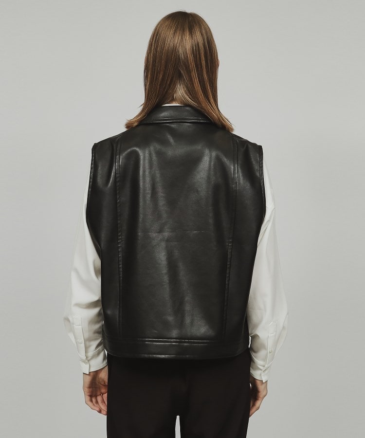 セール 60%OFF】シンセティックレザーダブルライダースベスト