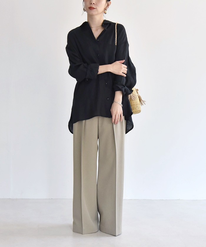 SHIPS for women / シップスウィメン quaranciel:〈洗濯機可能〉ヘンプ シアー オーバー シャツ セール】quaranciel:〈洗濯機可能〉ヘンプ シアー オーバー