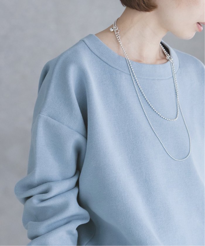 NOBLE/スウェットライクニットプルオーバー/ブラウン Noble - NOBLE (ノーブル) スウェットライクニットプルオーバー