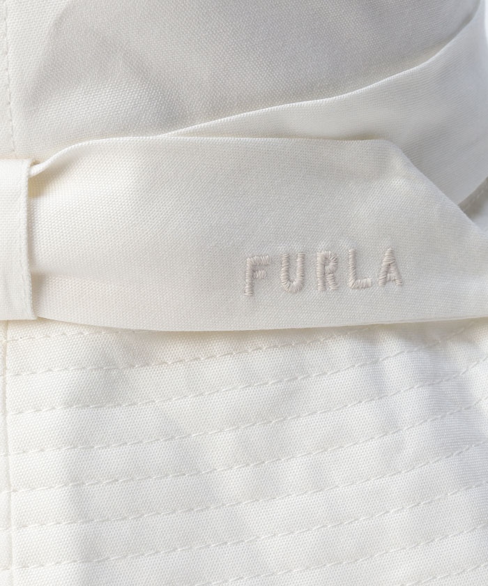 フルラ FURLA シャンブレーハット リボン 中ツバダウン UV