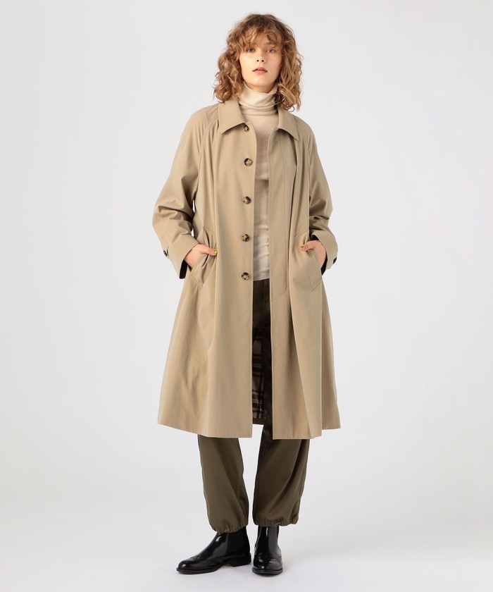 トゥモローランド購入品 MACPHEE スタンドカラーコート 36 ベージュ トゥモローランド購入品 MACPHEE スタンドカラーコート 36