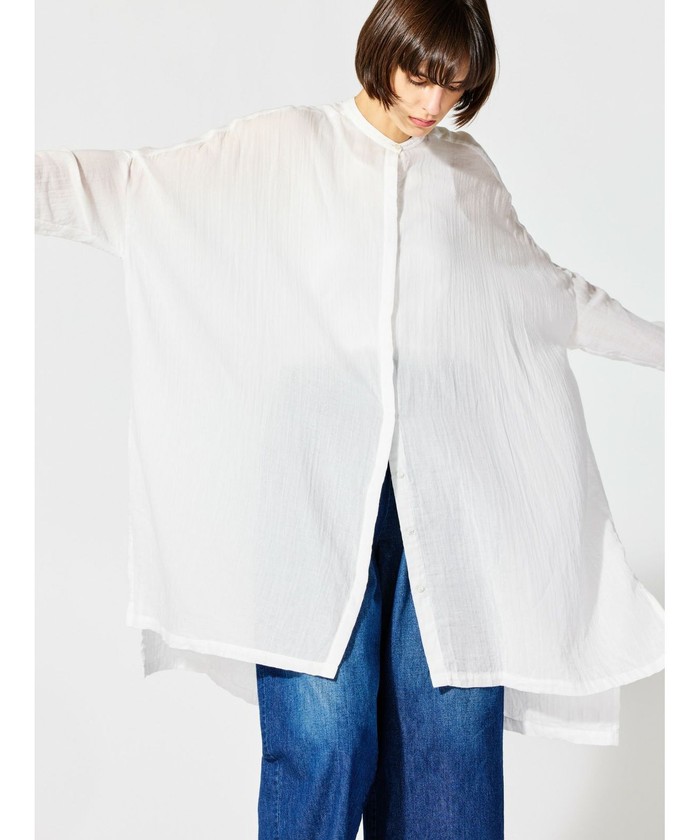 セール 30%OFF】mizuiro ind ガーゼスタンドカラーロング