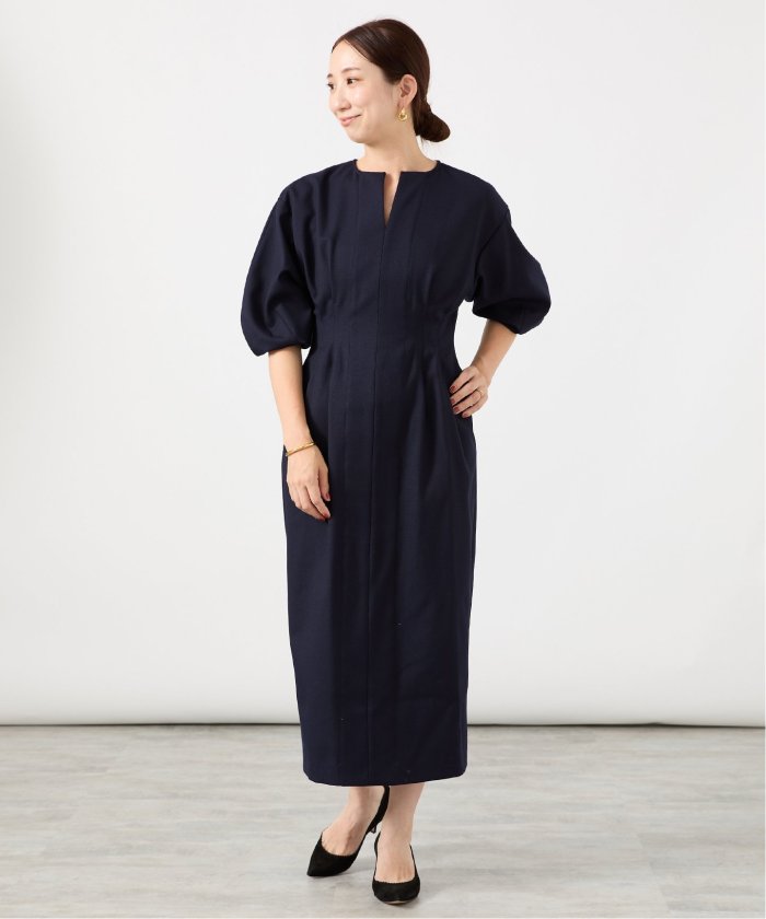 【美品】ヴェルメイユパーイエナ　ヴィンテージライク裏毛スエット　近年モデル　黒 追加2》P/Ryツイルウエストシェイプワンピース(505898007