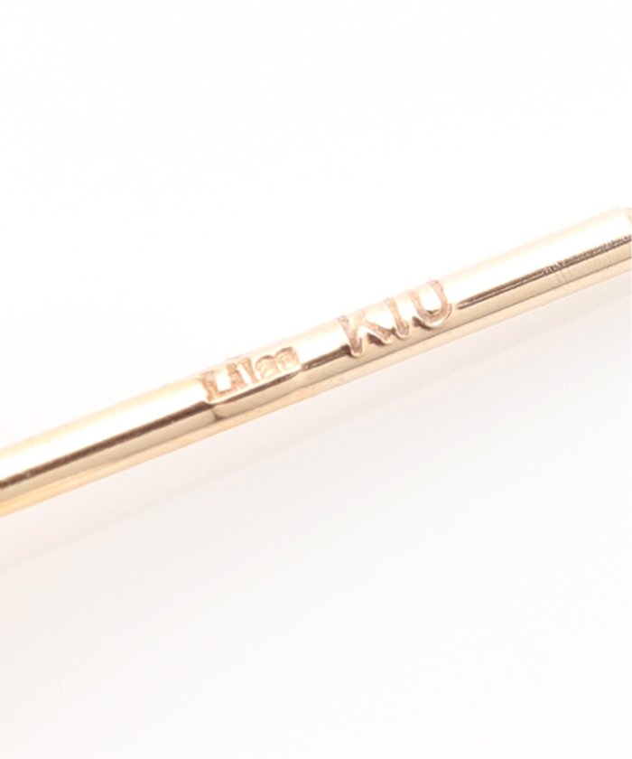 グラデーションパールスモールフープピアス K10（両耳