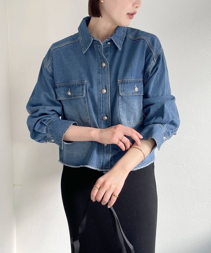 未使用　完売品　フレディ&グロスター　デニムクロップドシャツ デニムクロップドシャツ(505930832) | フレディエミュ(fredy