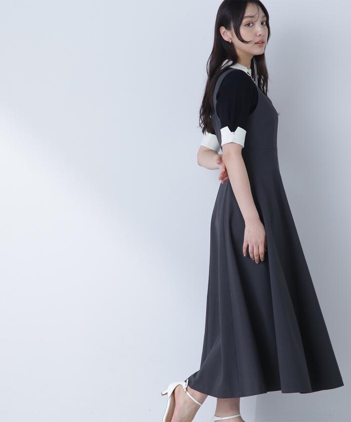 お得な情報満載 セール 50%OFF】スクエアキーネックフレアジャンスカ(505937795 ワンピース