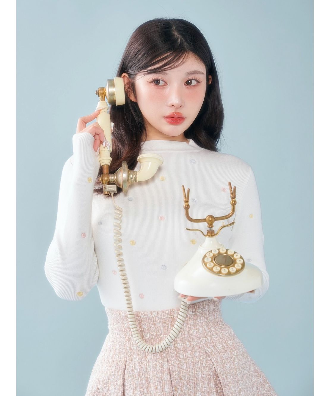 Darich ダーリッチ トップス ダーリッチ Darich ファンシーカラーエンブロイダリーニット