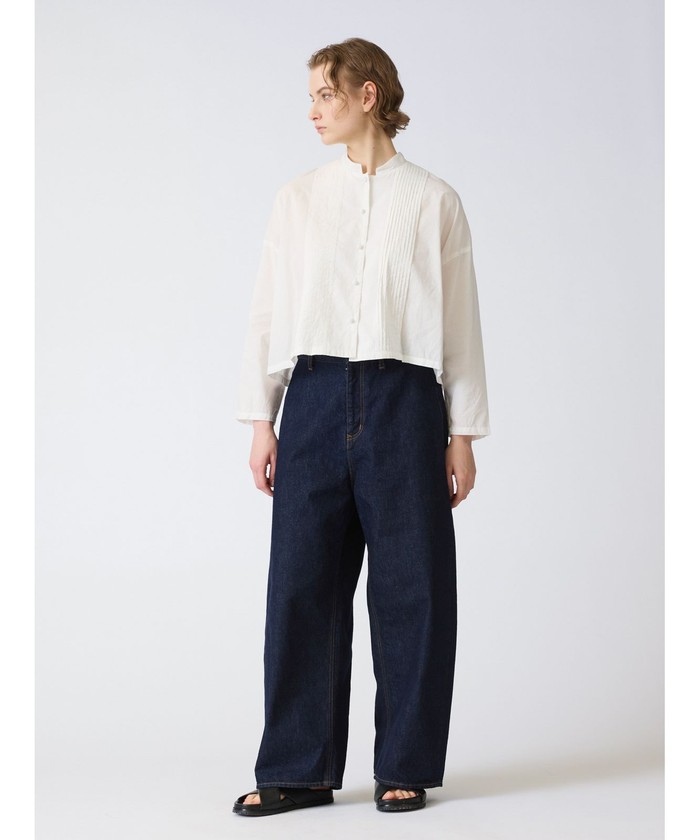 セール 30%OFF】mizuiro ind ピンタックスタンドカラーワイド