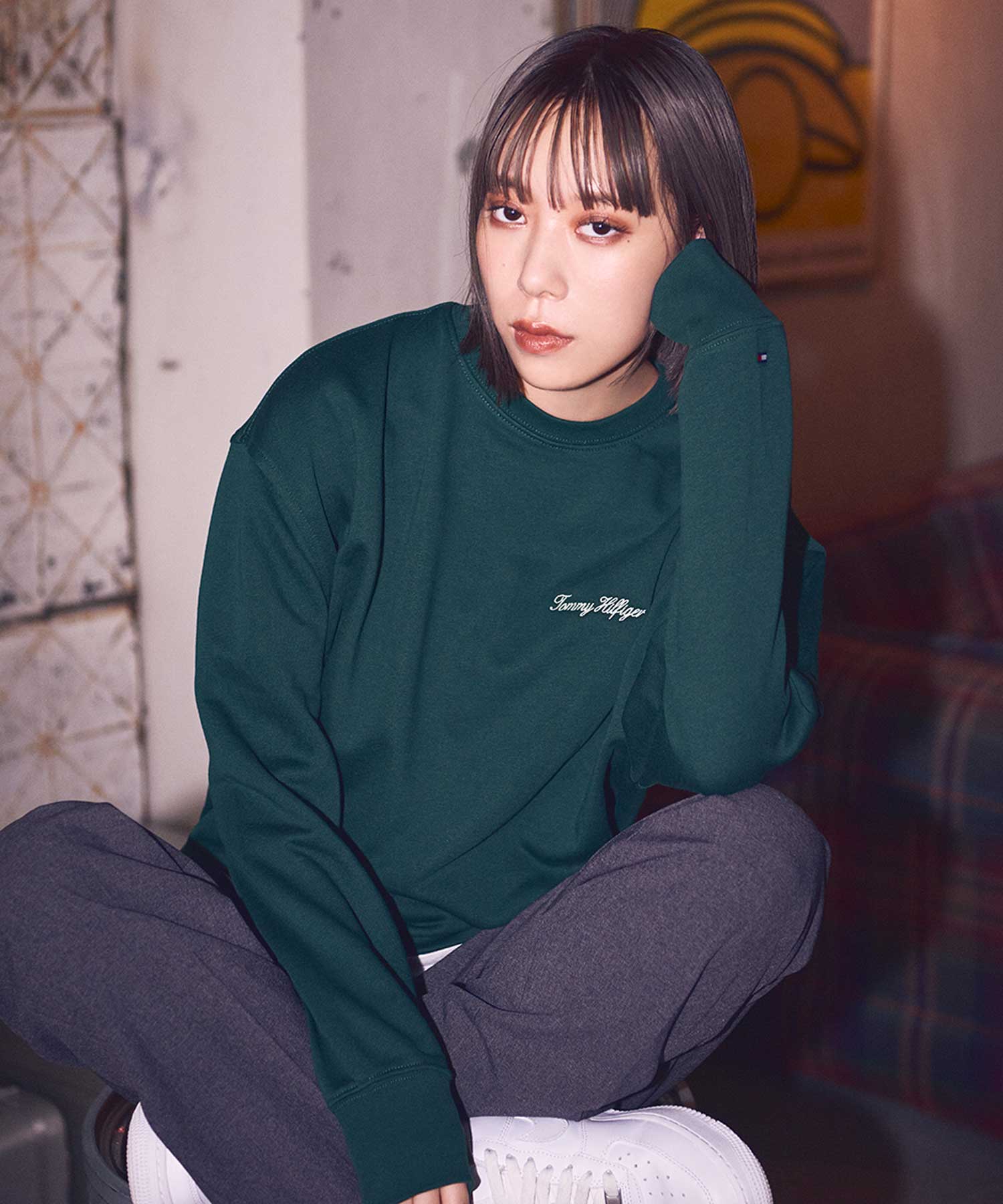 【トミーヒルフィガー】【オンライン限定】裏毛スモールロゴスウェットロンT TOMMY HILFIGER 【トミーヒルフィガー】【オンライン限定】裏毛