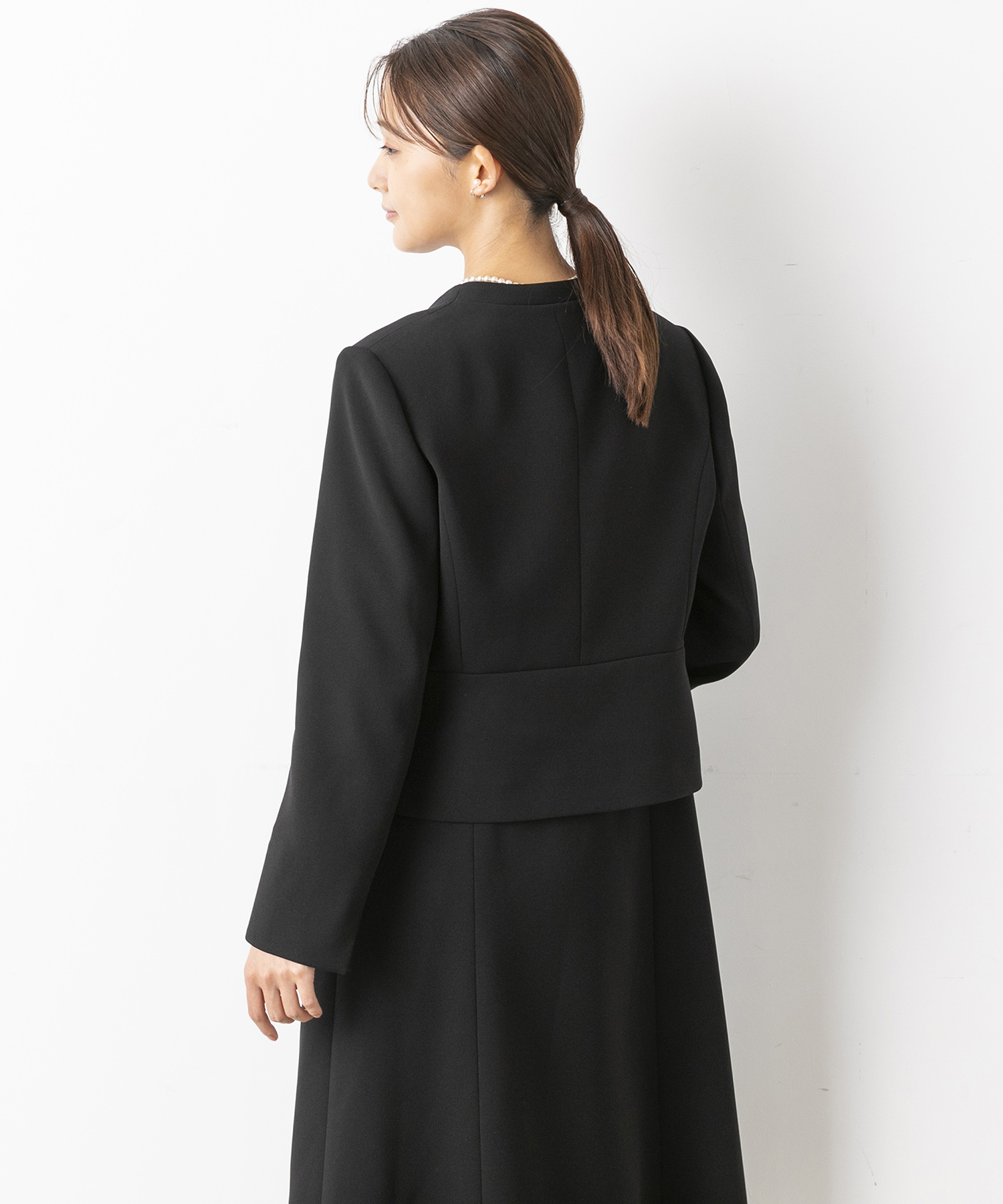 セール】【WEB限定】【喪服】【洗える】ノーカラージャケット セール】【WEB限定】【喪服】【洗える】ノーカラージャケット