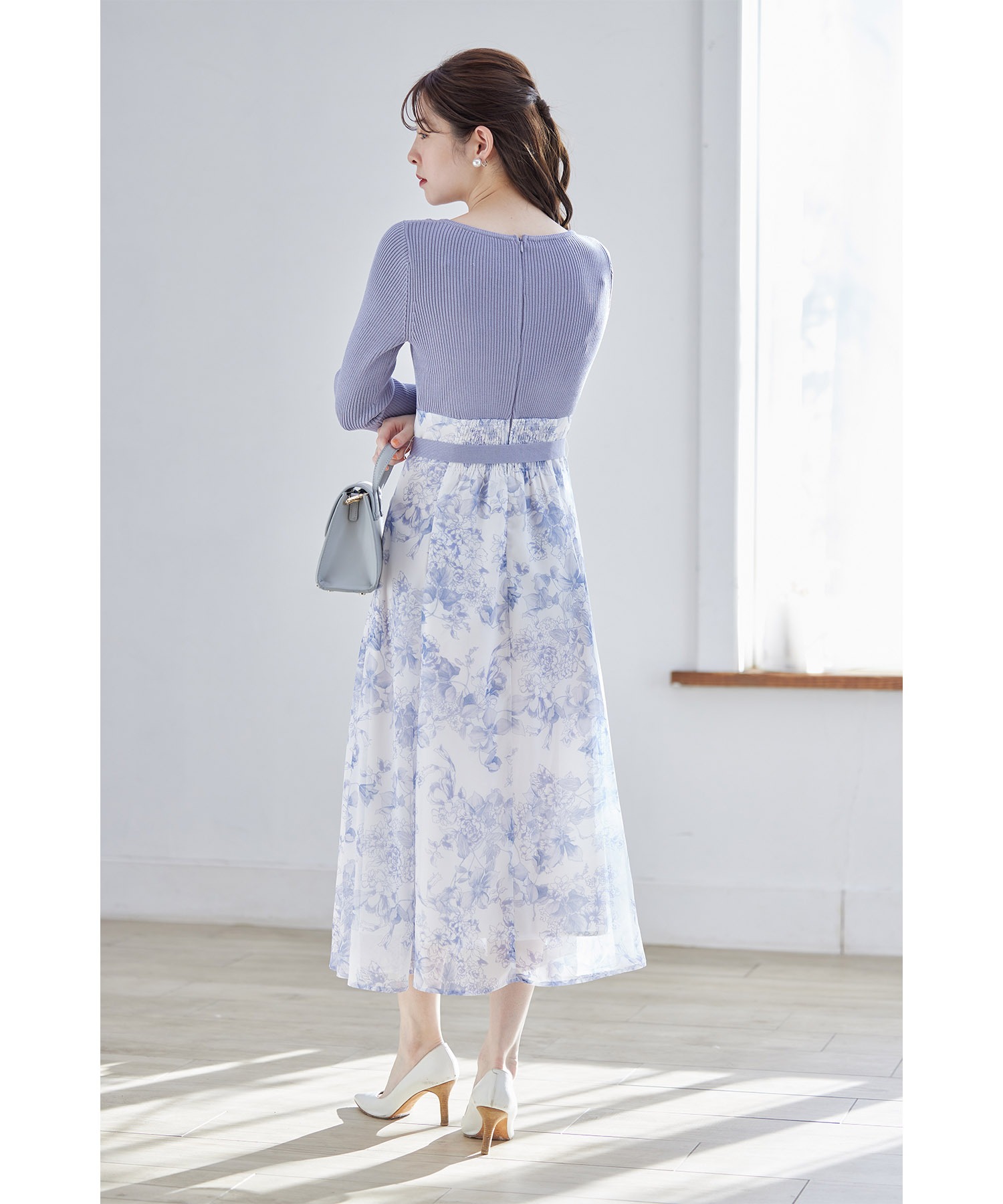 トッコクローゼット tocco closet ウエストりぼん付きリブニット