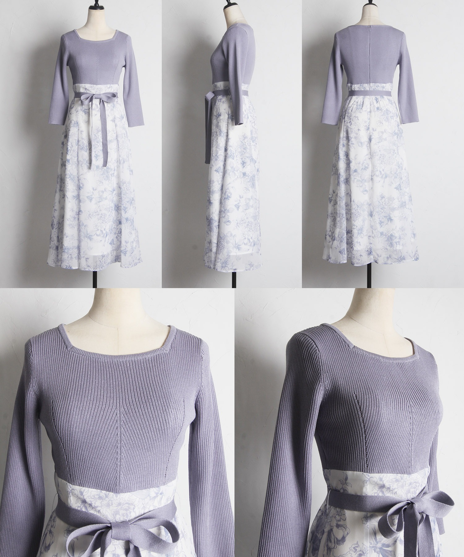トッコクローゼット tocco closet ウエストりぼん付きリブニット