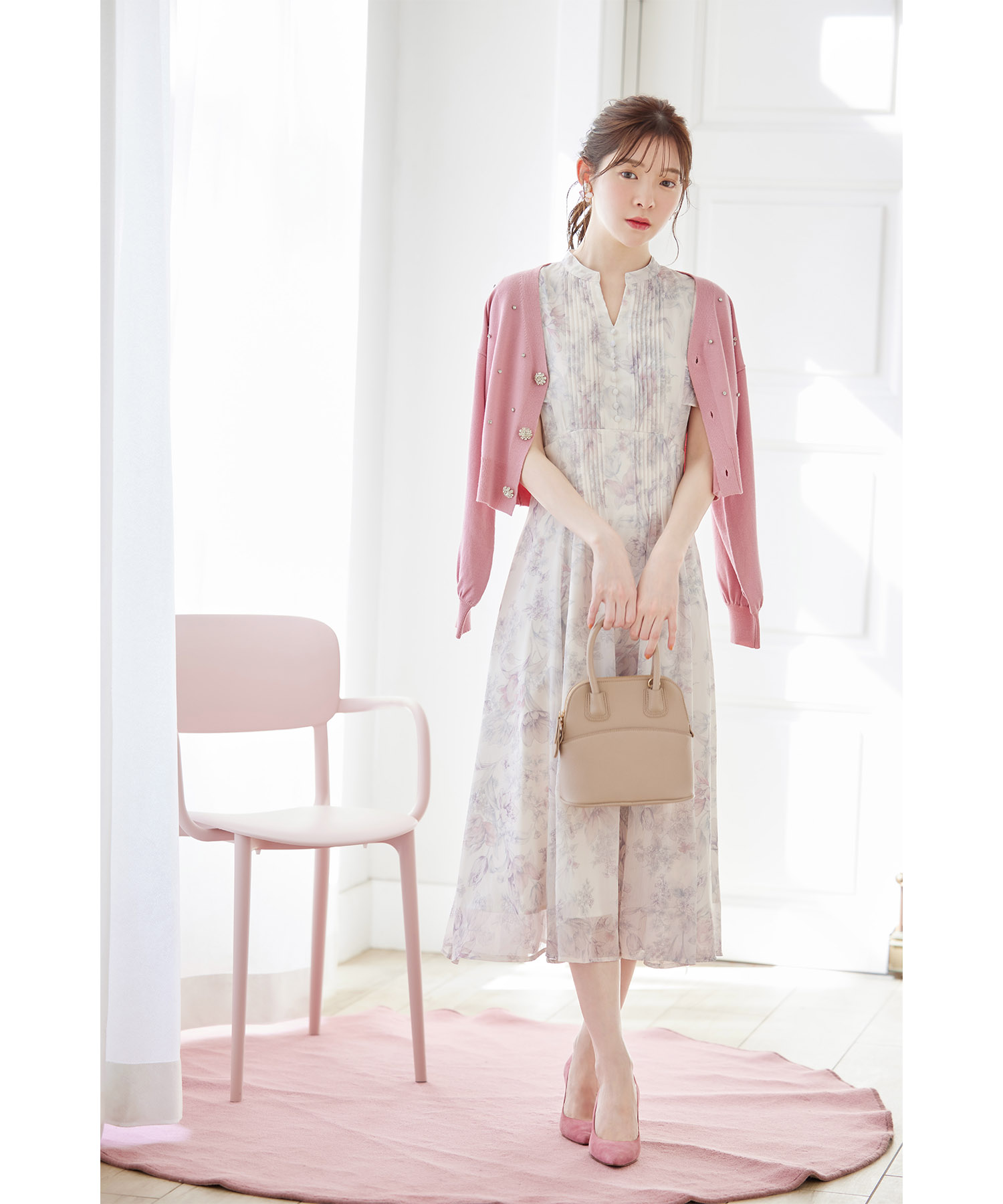リュクス 華やか大人  ニット フラワー ワンピース リュクス 華やか大人 ニット フラワー ワンピース