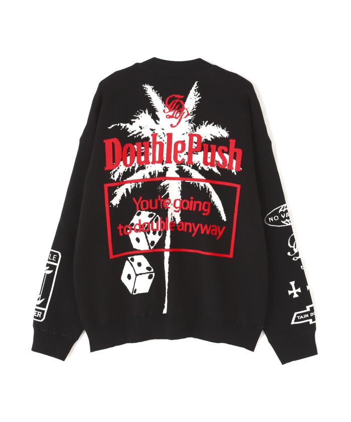 DOUBLE PUSH MOHAIR KNIT CARDIGAN BLACK – TAIN DOUBLEPUSH
