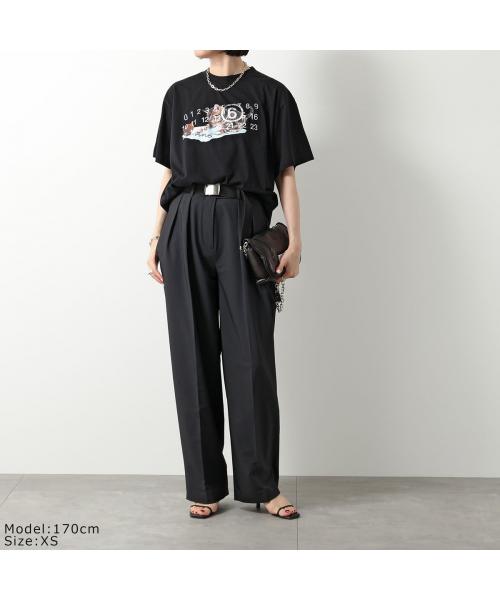 エムエムシックス メゾンマルジェラ MM6 Maison Margiela 22SS ショートスリーブスウェットシャツ 五分袖 XS 黒 ブラック チャコールグレー セール 9%OFF】エムエムシックス メゾン マルジェラ MM6 Maison