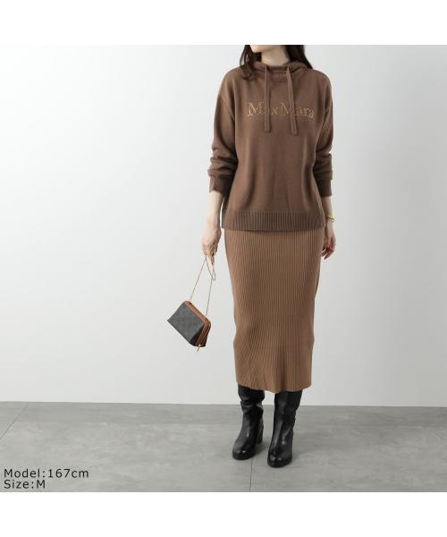 MAXMARA マックスマーラ レザーポケット　ニット　ラップ　スカート MAXMARA マックスマーラ レザーポケット ニット ラップ スカート
