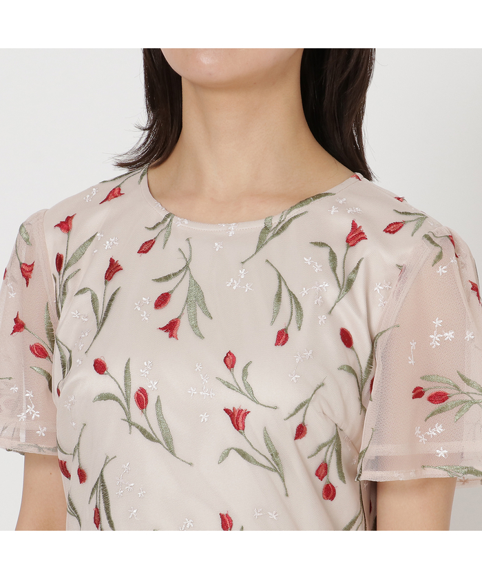 セール 50%OFF】チューリップ刺繍ワンピース(505942145