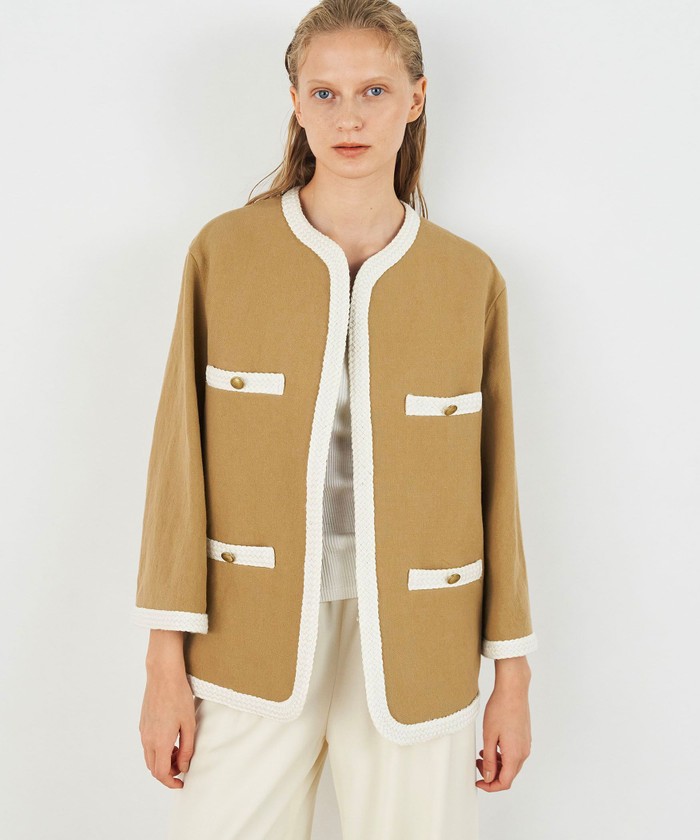 セール 40%OFF】コットンリネンキャンバス クルーネック