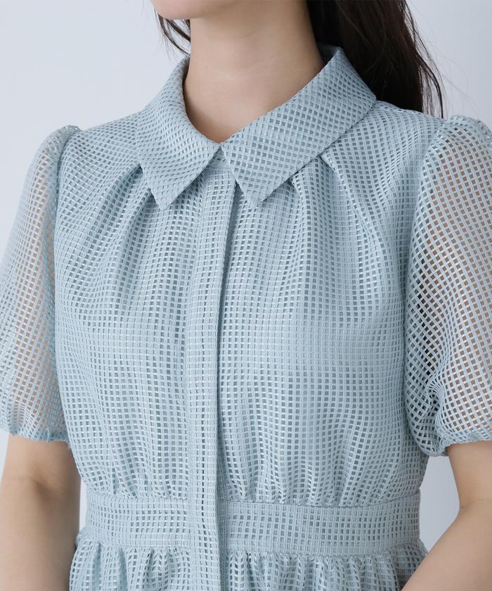 新品タグ付き♪ メッシュシャツワンピース ナチュラルビューティーベーシック M セール 10%OFF】メッシュシャツワンピース(505916966