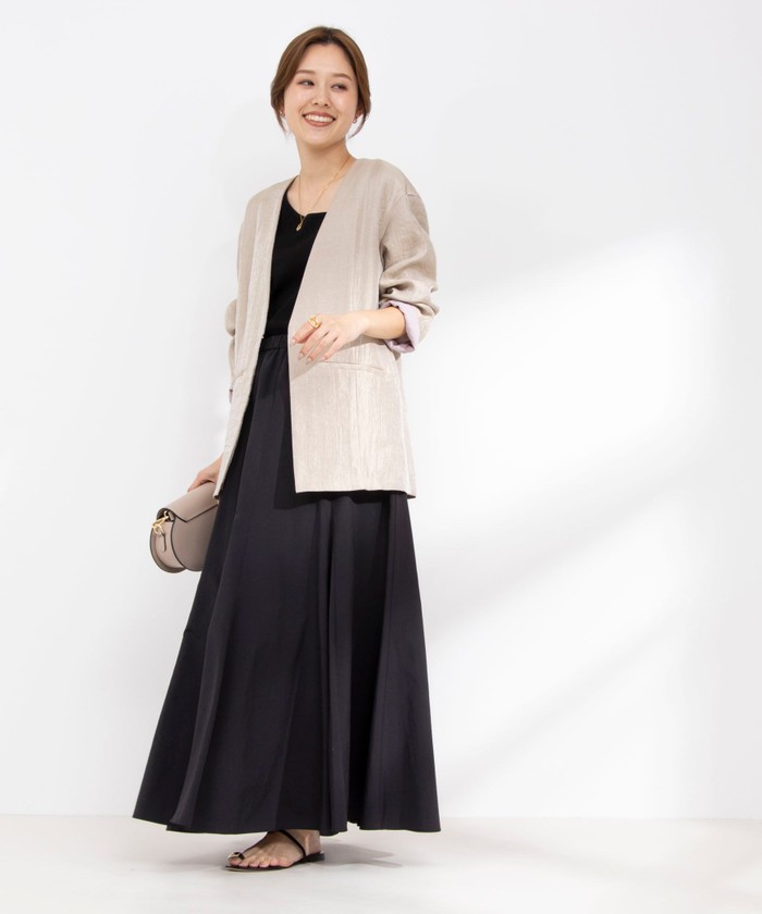 ノーリーズ　ウォッシャブルグロッシーツイル羽織りジャケット　日本製 NOLLEY'S（ノーリーズ）の「ウォッシャブルグロッシーツイルは
