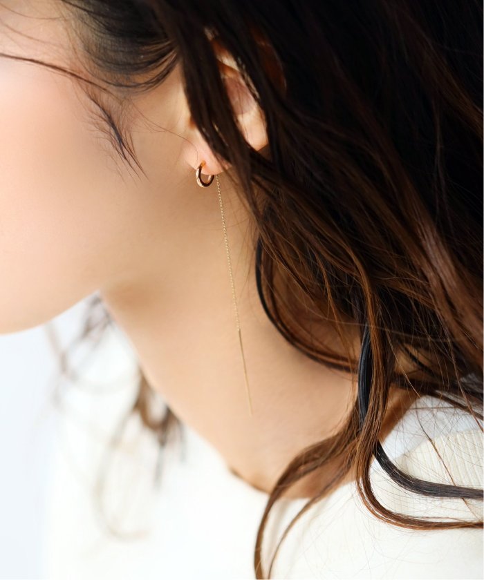 Cフープロングチェーンピアス K10（両耳）(505944206) | リラ