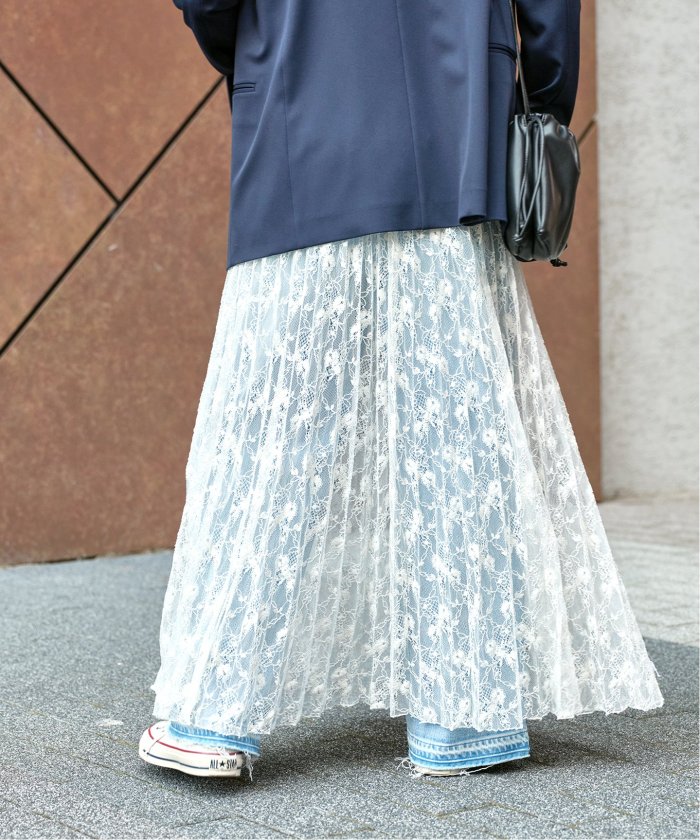 Spick and Span シアーレースプリーツスカート